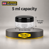 5ml Clear Sample Jar with Black Screw Lid