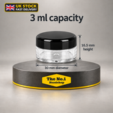 3ml Clear Sample Jar with Black Screw Lid