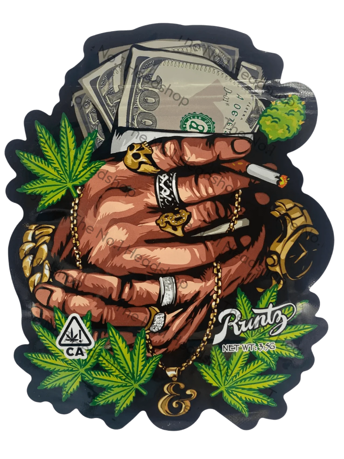 Runty Money Hand - 3.5g Mylar Bag/Cali Pack