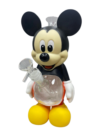 10.5" Mickey PVC Water Pipe with Glass Bowl