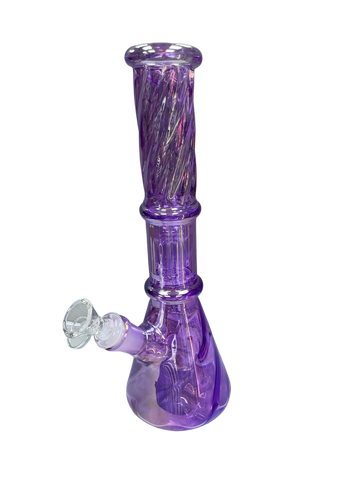 10" Holographic Rainbow Spiral Tube Bong with 6-Arm Tree Perc