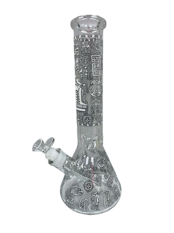 14" Glow in the Dark Glass Water Pipe
