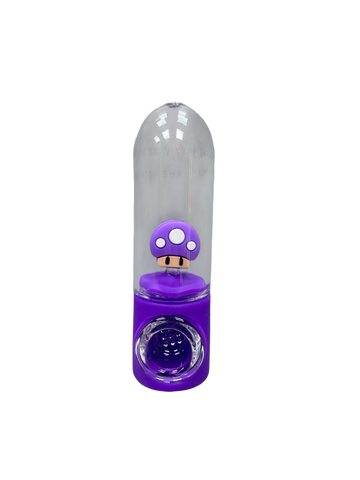 11cm Mini Silicone and Glass Pipe - Mushroom