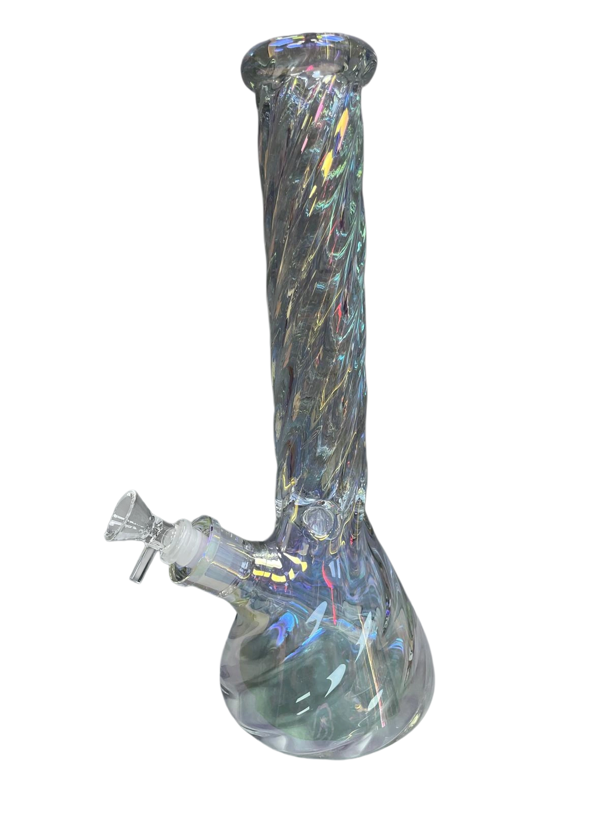 13.5" Holographic Rainbow Glass Water Pipe