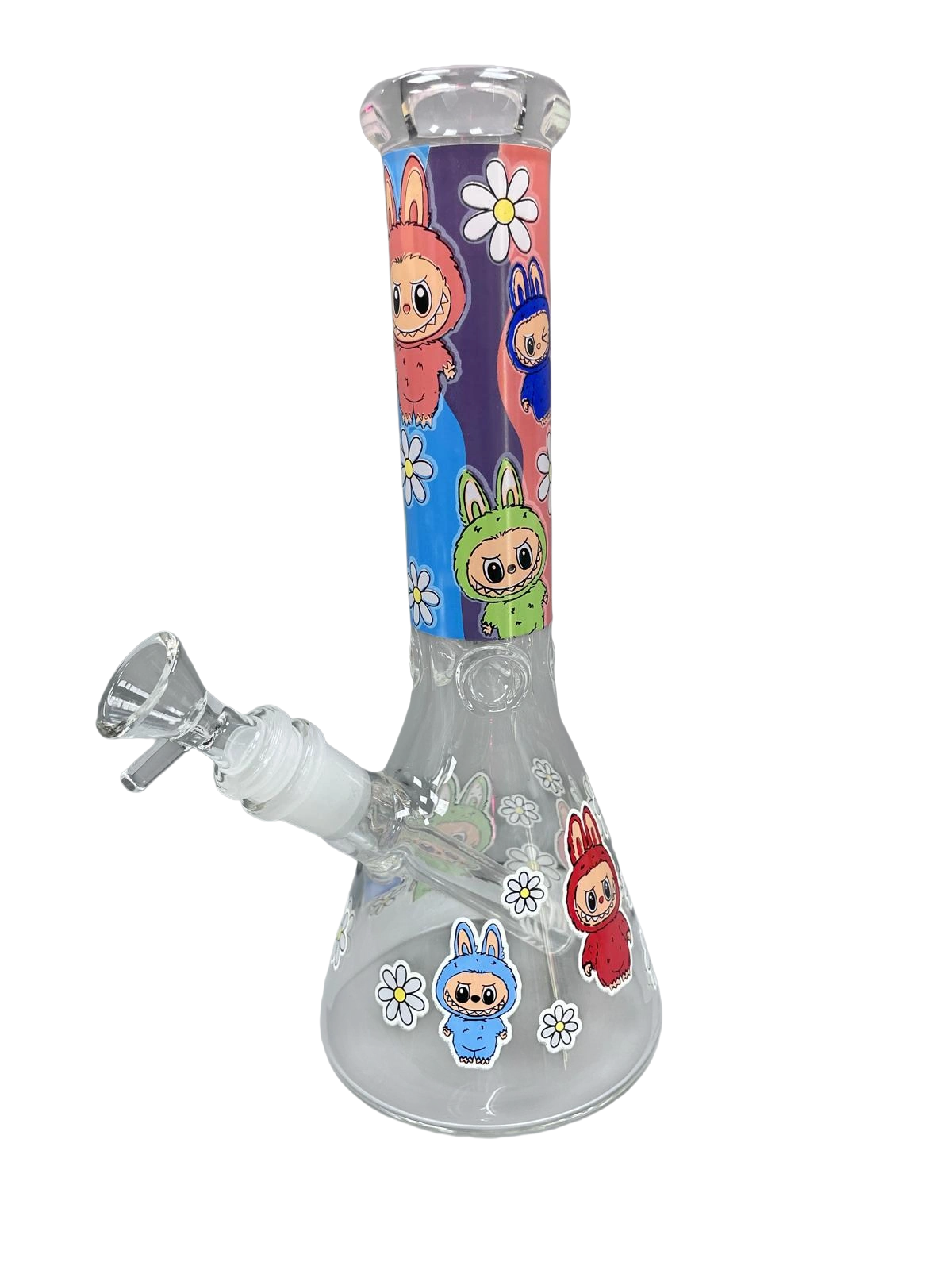 10" Labubu Decal Glass Water Pipe