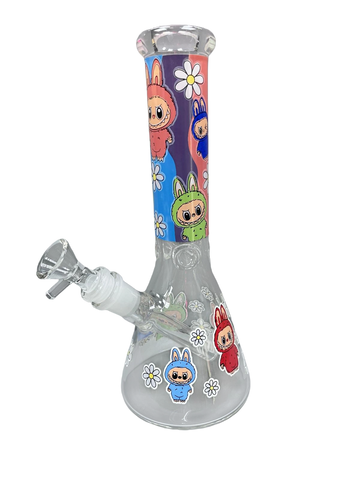 10" Labubu Decal Glass Water Pipe